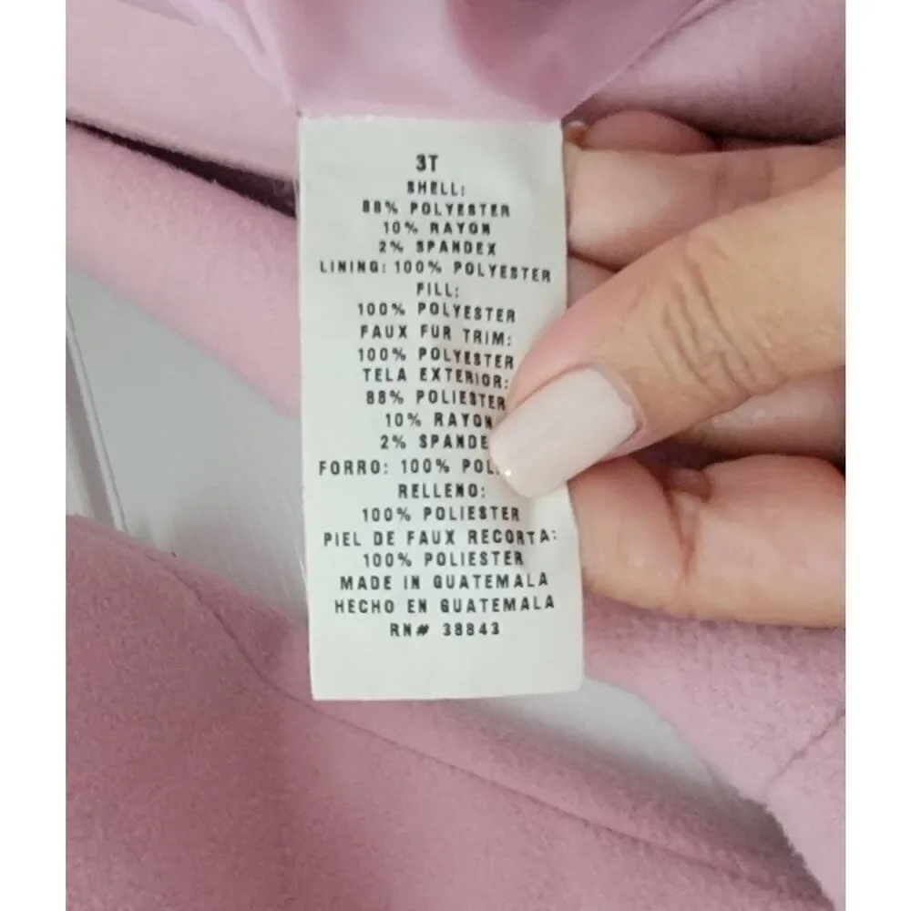 Rothschild Girl Fur Pink Coat 3T